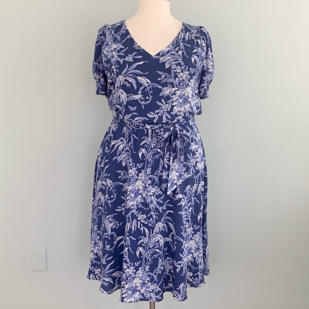 Talbots Etched Toile Belted Smocked Dress - Picture 3 of 12